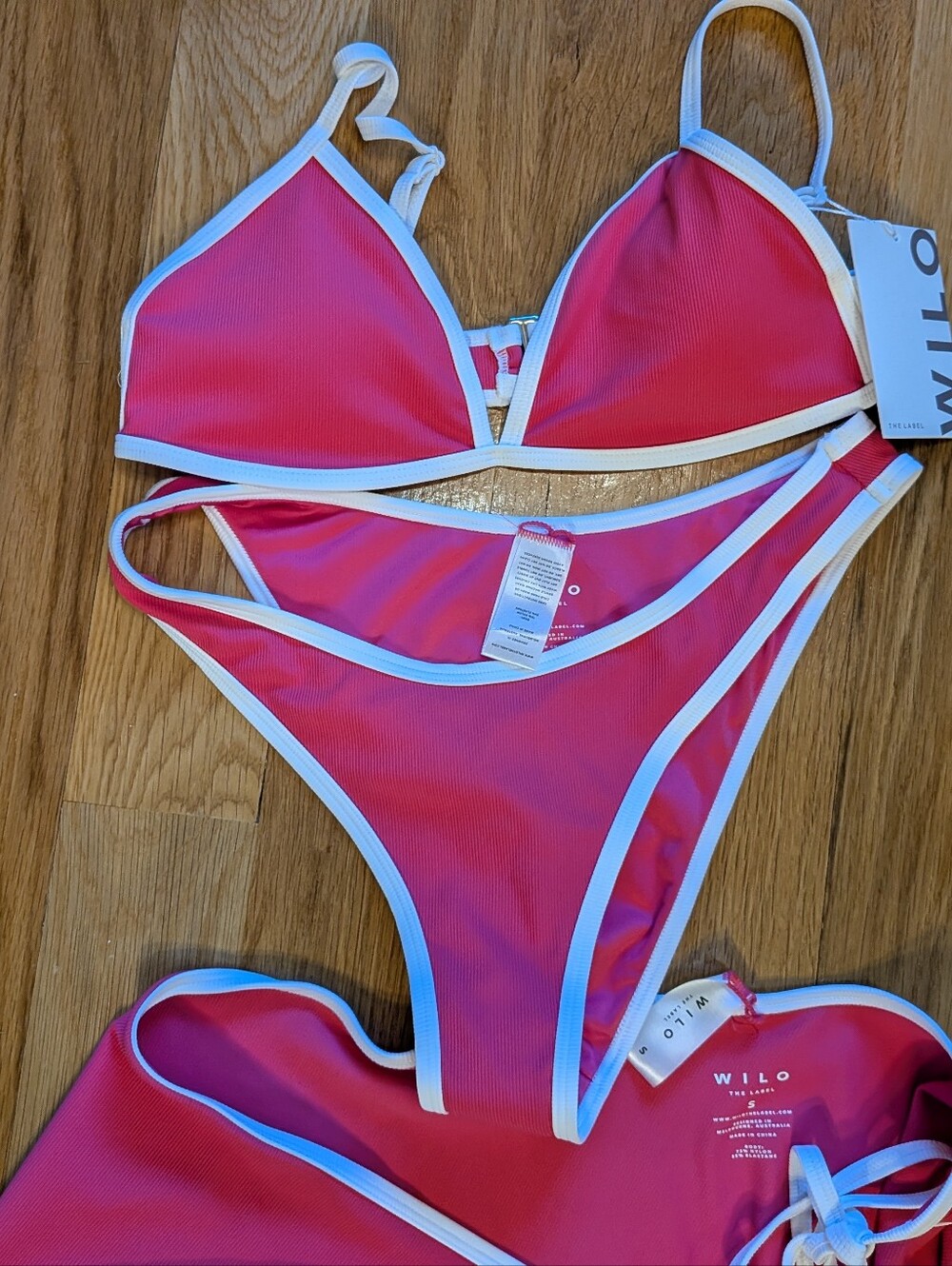 Wilo The Label Brand New With Tags Pint Contrast 3 Piece Bikini Skirt Set - Picture 6 of 9